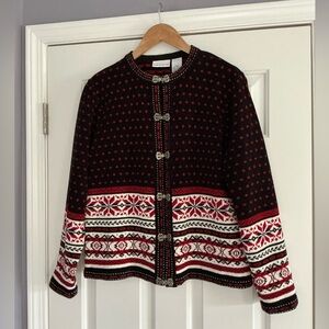 Vintage Croft & Barrow Nordic Design Knitted Cardigan M